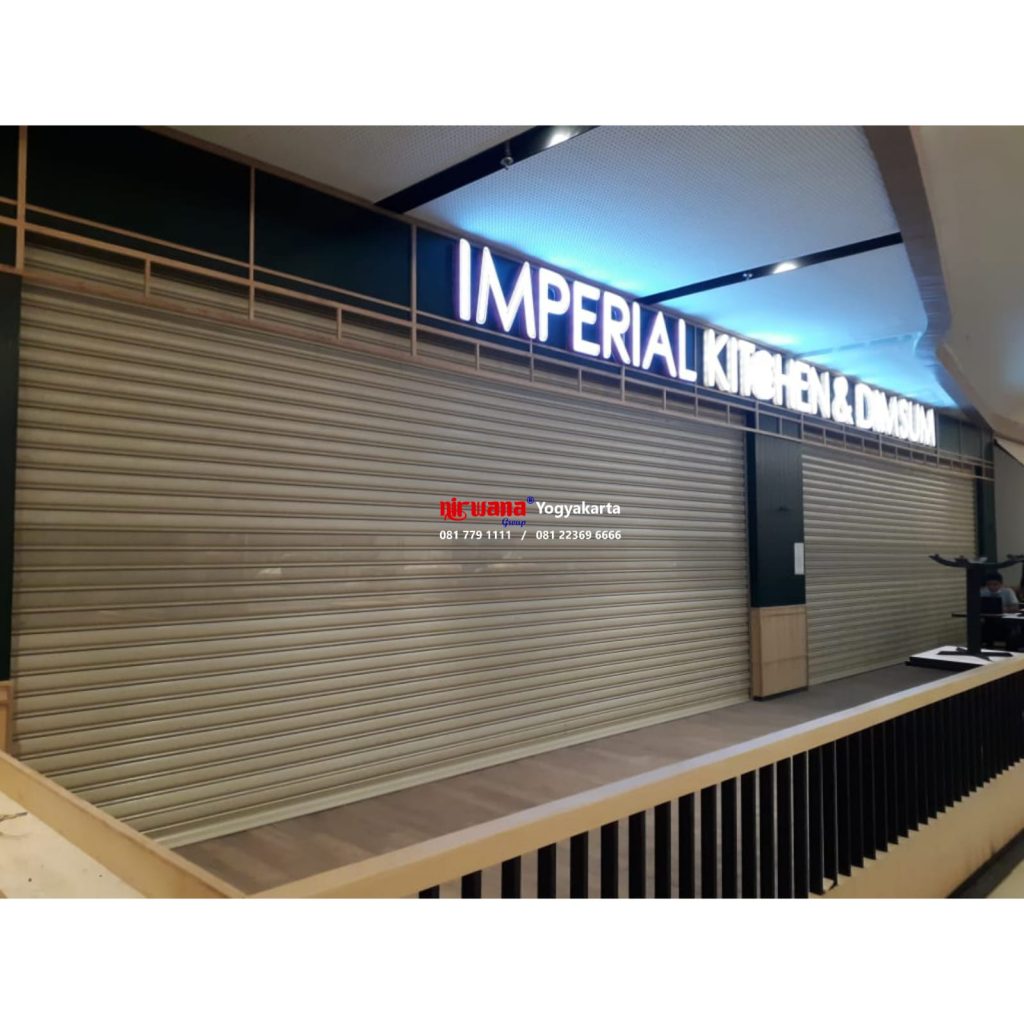 Instalasi Rolling Door Electric 50cm Perforated 1,2mm di Imperial Kitchen Pakuwon Mall Yogyakarta