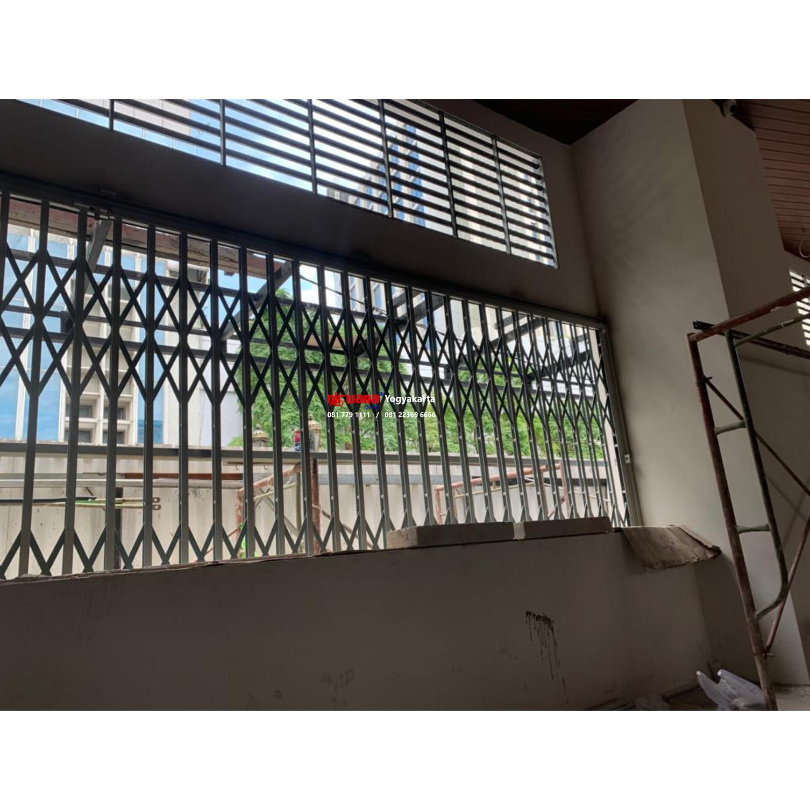 Instalasi Pintu Harmonika Rasional A Tanpa Plat Daun di Jl Tunjungan Surabaya Jawa Timur